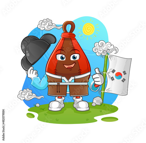 speed bag korean culture vector. cartoon character