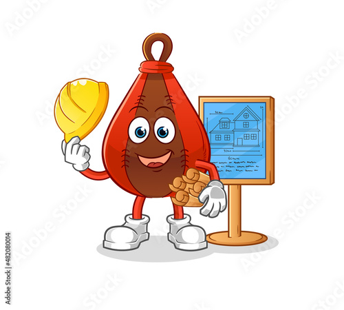 speed bag Architect illustration. character vector