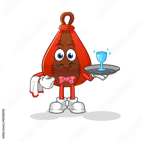 speed bag waiter cartoon. cartoon mascot vector
