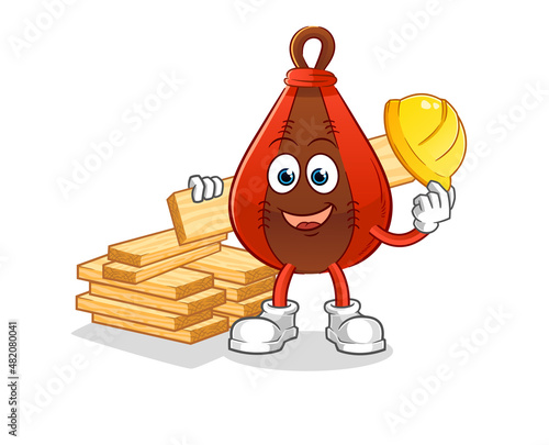 speed bag builder vector. cartoon character