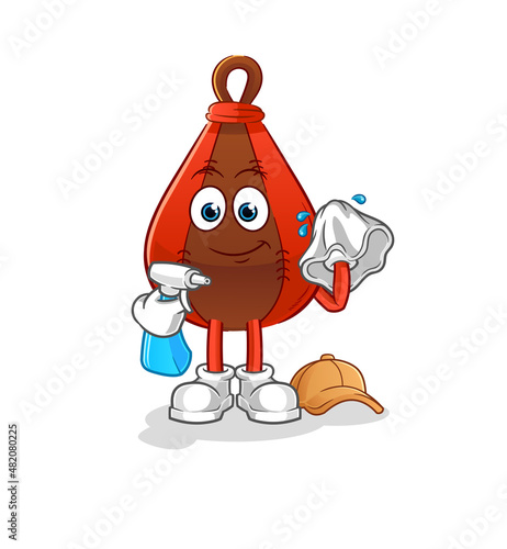 speed bag cleaner vector. cartoon character