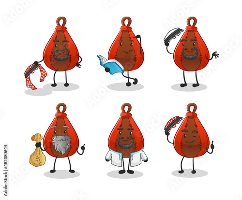 speed bag arab character. cartoon mascot vector