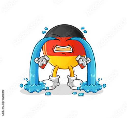 german flag crying illustration. character vector