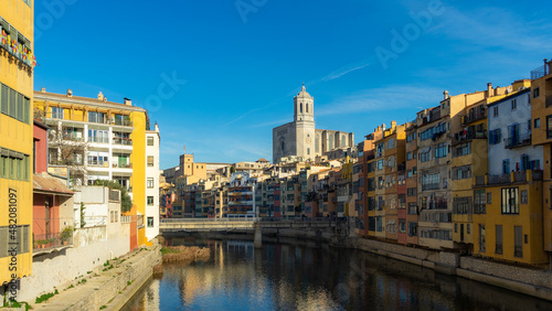 Girona cityscape views of the river