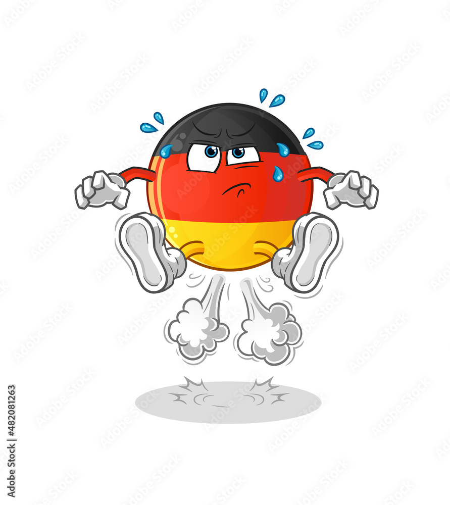 german flag fart jumping illustration. character vector german flag fart jumping illustration. character vector