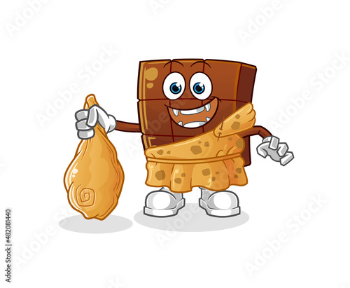 chocolate bar ancient cartoon. cartoon mascot vector