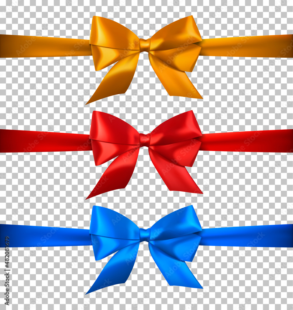 Color Bows set Isolated Isolated on Transparent Background, With Gradient Mesh Color Bows set Isolated Isolated on Transparent Background, With Gradient Mesh