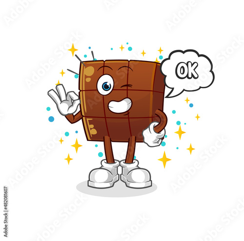 chocolate bar agree mascot. cartoon vector