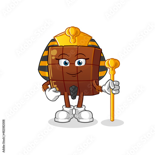 chocolate bar ancient egypt cartoon. cartoon mascot vector