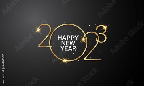 2023 Happy New Year Background Design. Vector Illustration.