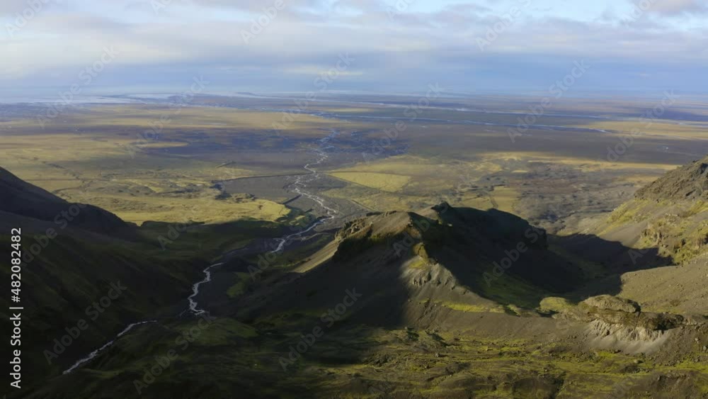 Drone Over Vast Green Landscape With Braided River Drone Over Vast Green Landscape With Braided River