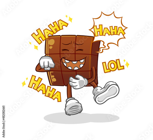 chocolate bar Laugh Out Loud character. cartoon mascot vector