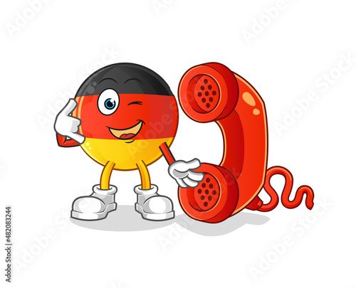 german flag call mascot. cartoon vector