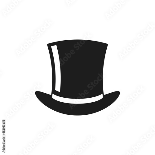 Top hat icon. Vector. Flat design.