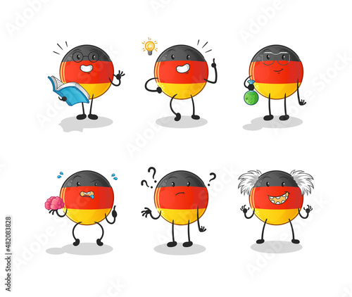 german flag thinking group character. cartoon mascot vector