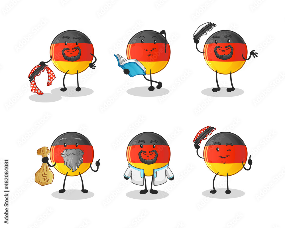 german flag arab character. cartoon mascot vector