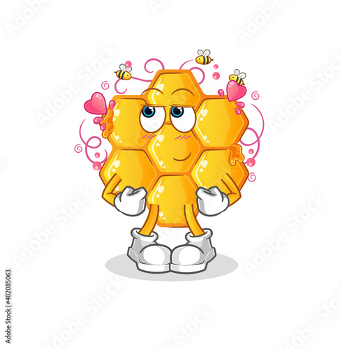 honey pattern shy vector. cartoon character