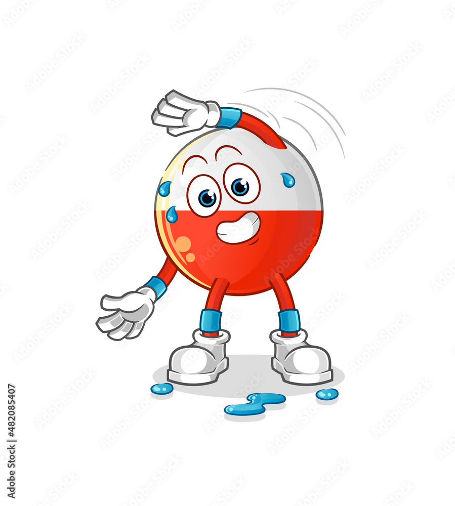 Fototapeta premium poland flag stretching character. cartoon mascot vector