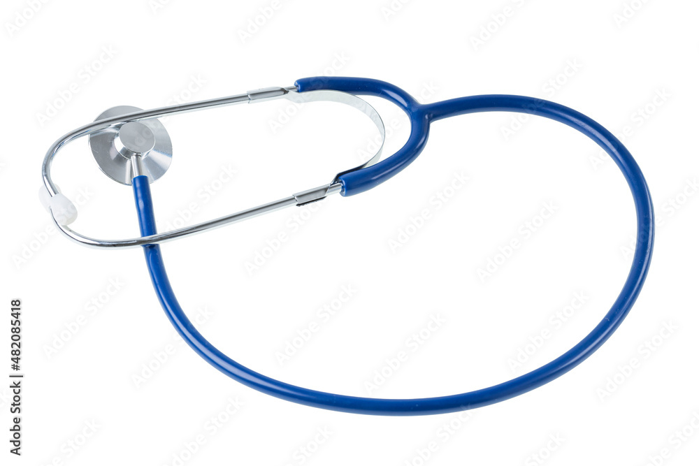 View of medical professional stethoscope isolated on white background. View of medical professional stethoscope isolated on white background.