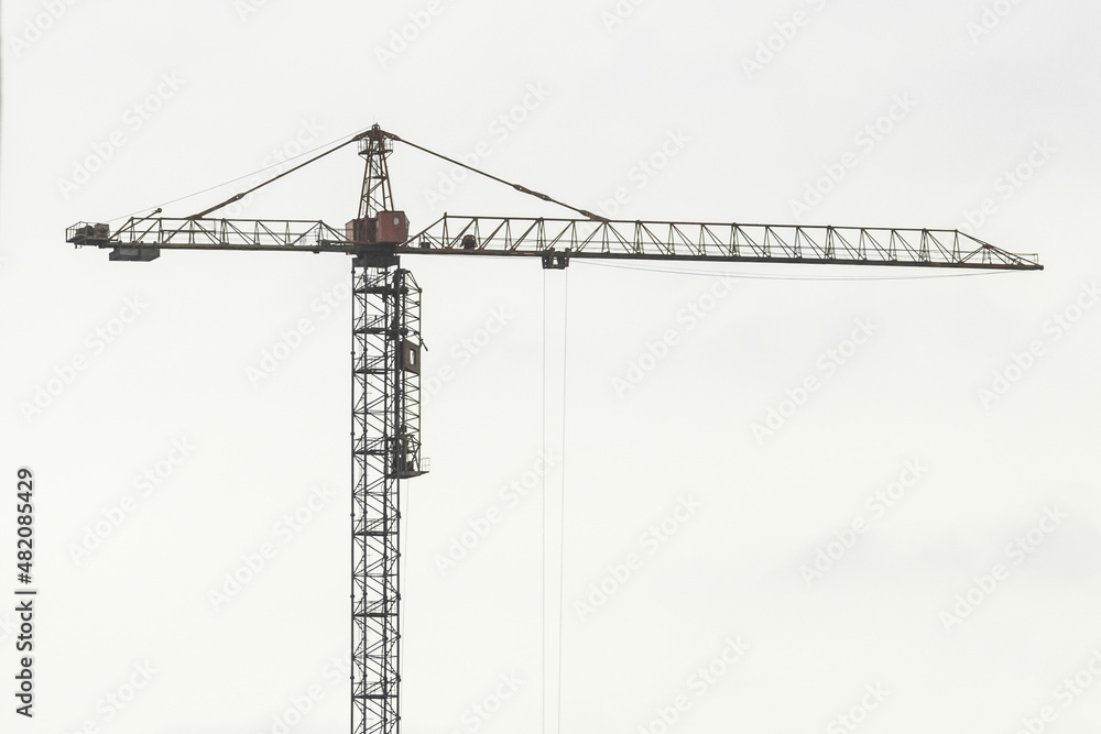 Tower crane, development of urban structures and construction of houses industry architecture Tower crane, development of urban structures and construction of houses industry architecture