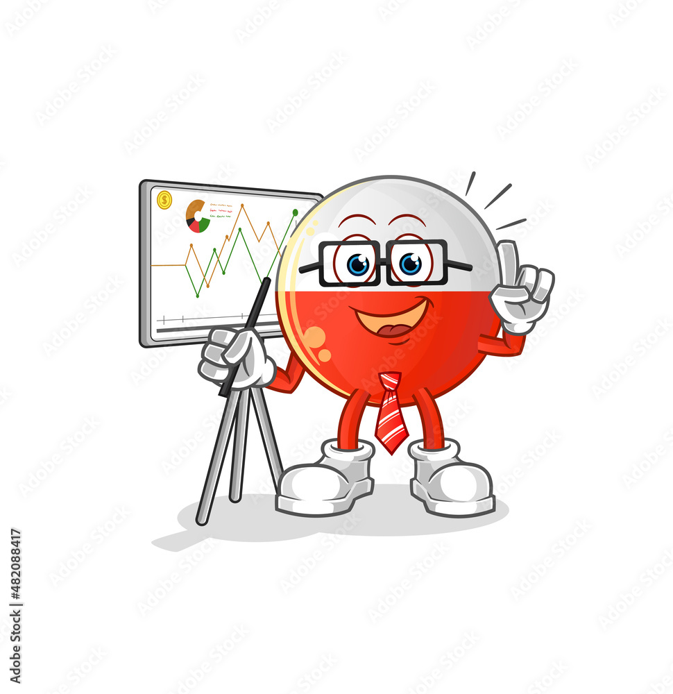 poland flag marketing character. cartoon mascot vector poland flag marketing character. cartoon mascot vector