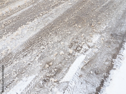 Fotografie Snowdrifts on the side of the road