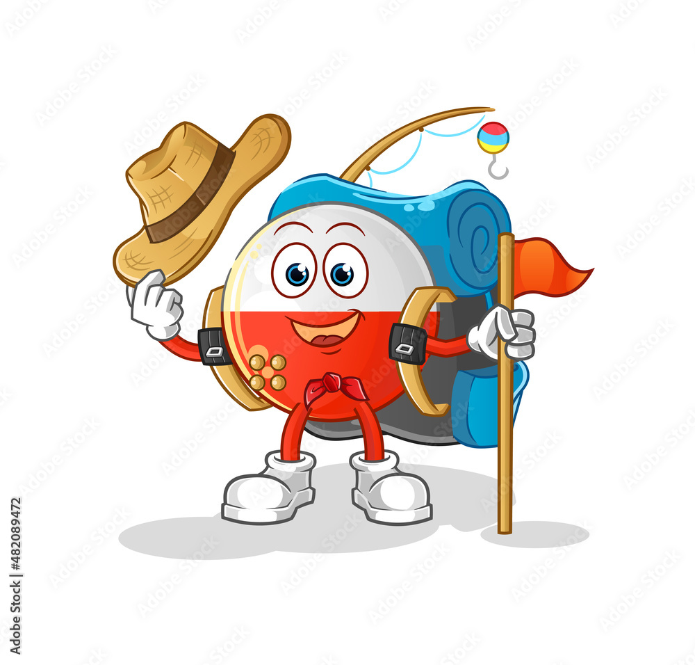 poland flag scout vector. cartoon character poland flag scout vector. cartoon character