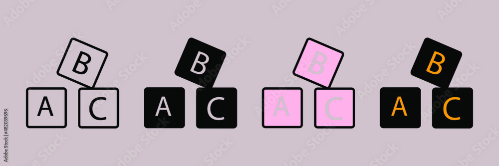 
alphabet cubes icons  symbol vector elements for infographic web