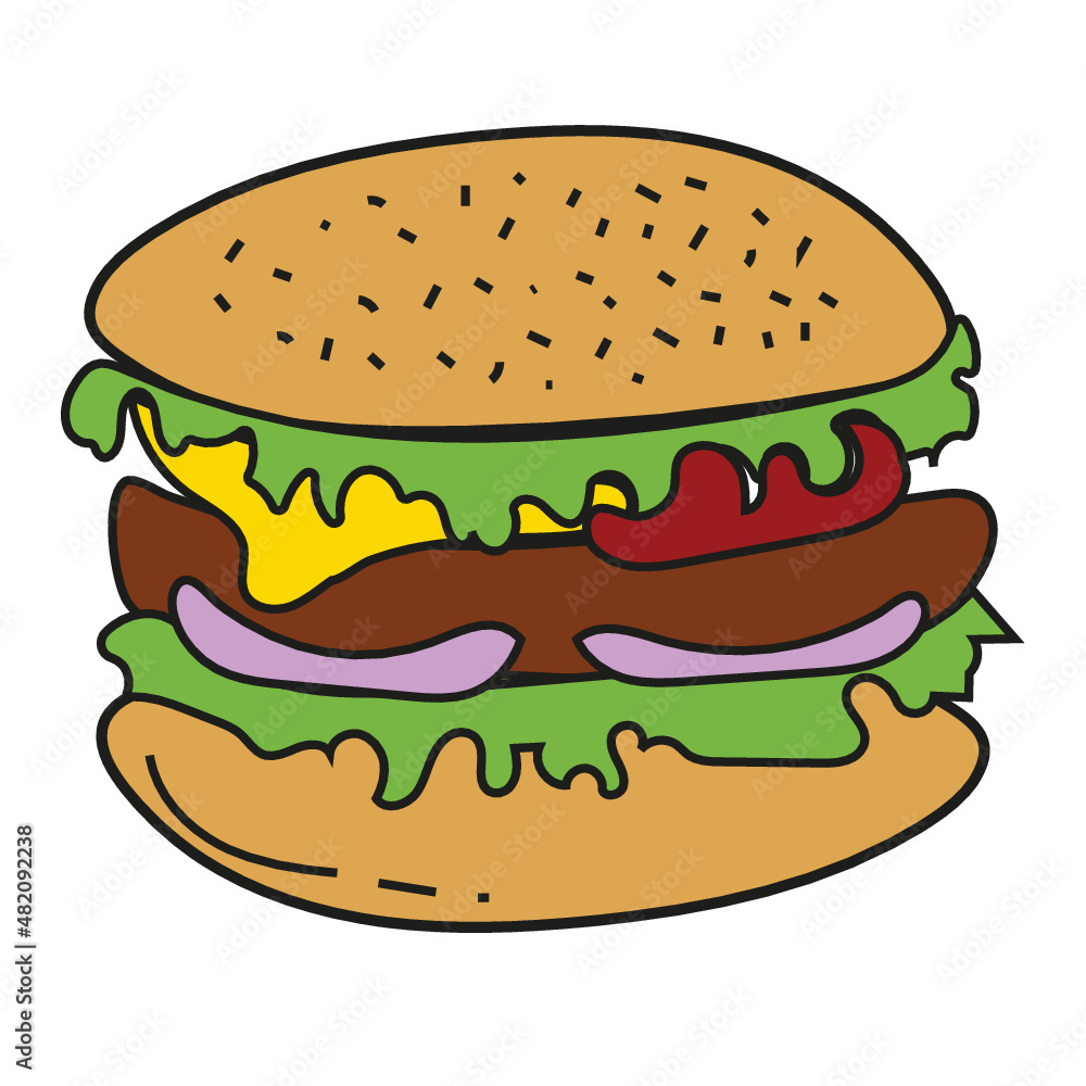 hamburger on a white background hamburger on a white background