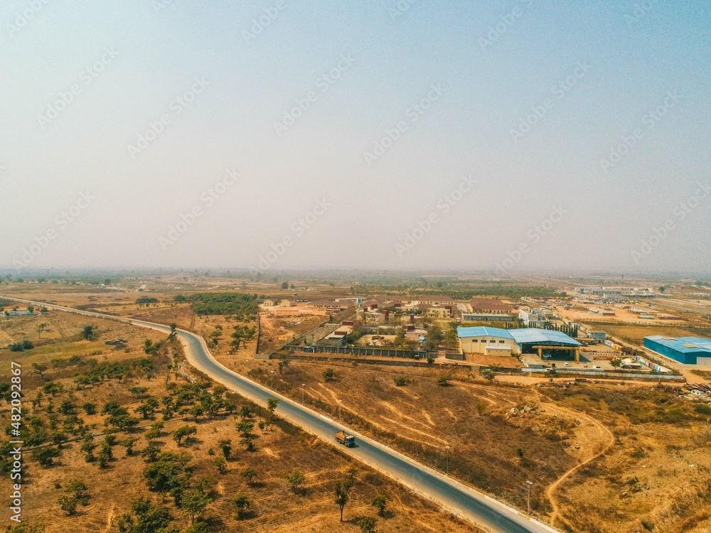 Aerial topography of Idu Industrial Layout, Abuja, Nigeria