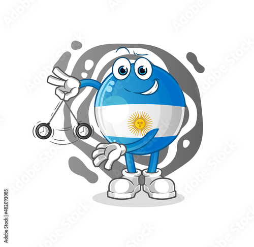 argentina flag hypnotizing cartoon. cartoon mascot vector