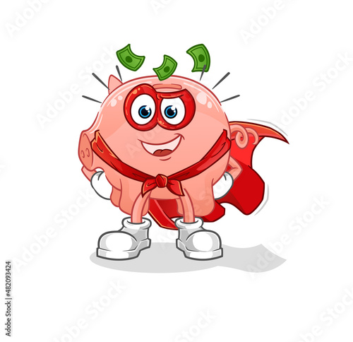 piggy bank heroes vector. cartoon character
