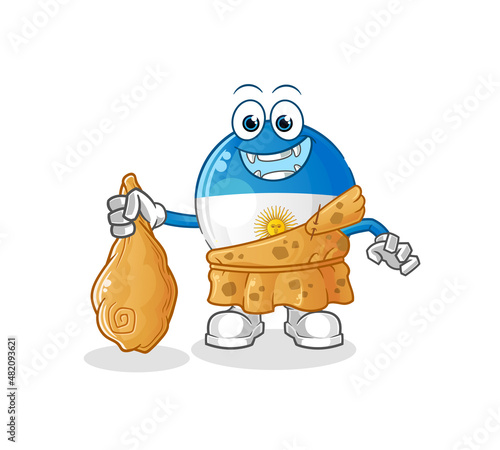 argentina flag ancient cartoon. cartoon mascot vector