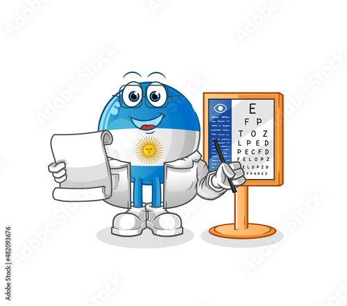 argentina flag oculist cartoon. cartoon mascot vector