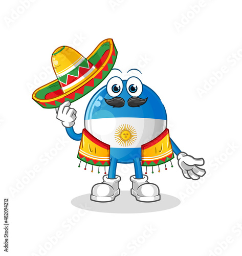 argentina flag Mexican culture and flag. cartoon mascot vector