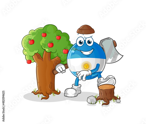 argentina flag Carpenter illustration. character vector