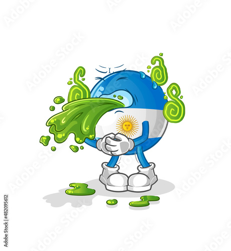 argentina flag throw up cartoon. cartoon mascot vector