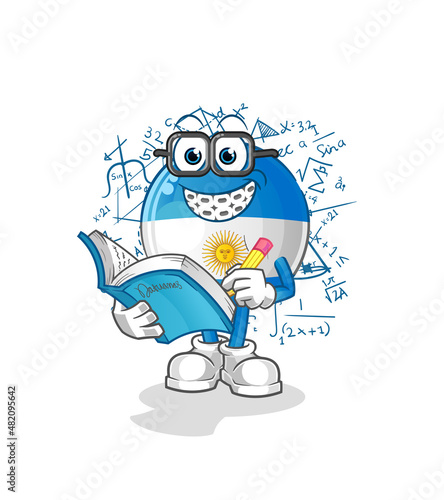 argentina flag geek cartoon. cartoon mascot vector
