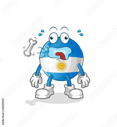 argentina flag burp mascot. cartoon vector