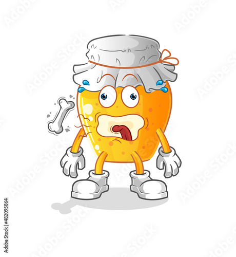 honey jar burp mascot. cartoon vector