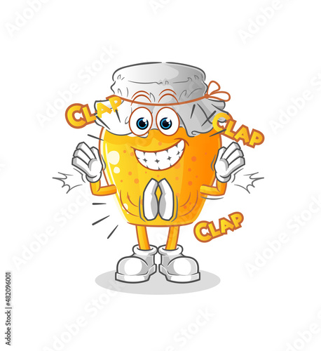 honey jar applause illustration. character vector