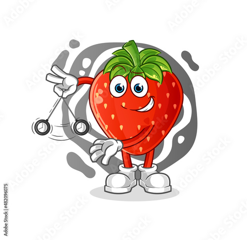 strawberry hypnotizing cartoon. cartoon mascot vector