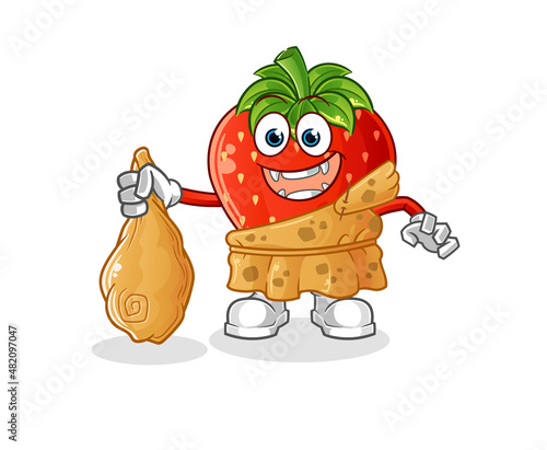 strawberry ancient cartoon. cartoon mascot vector