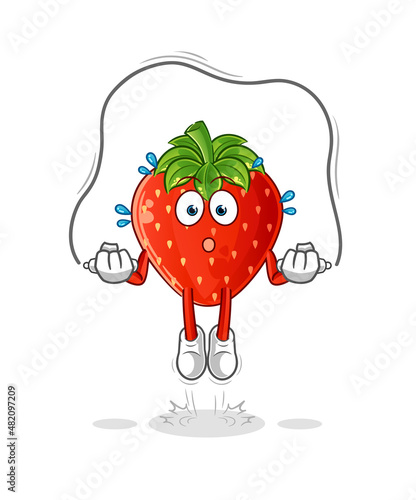 strawberry jump rope exercise. character vector