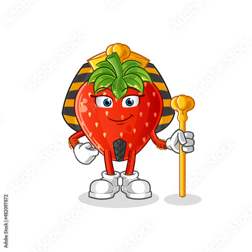 strawberry ancient egypt cartoon. cartoon mascot vector