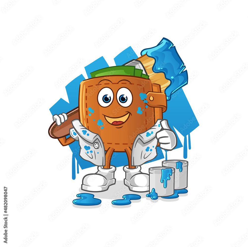 Fototapeta premium wallet painter illustration. character vector