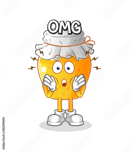 honey jar Oh my God vector. cartoon character