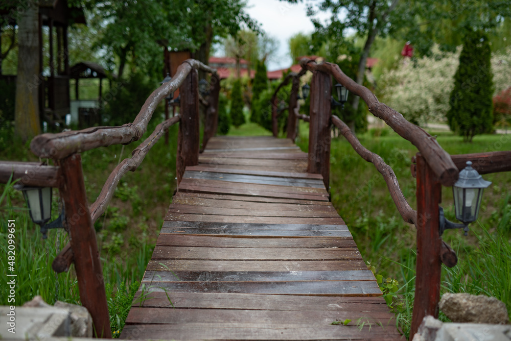 wooden bridge in the woods