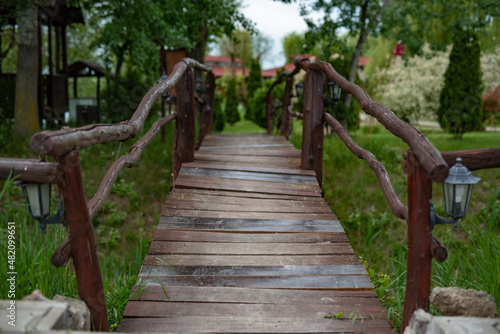 Fototapeta Naklejka Na Ścianę i Meble -  wooden bridge in the woods