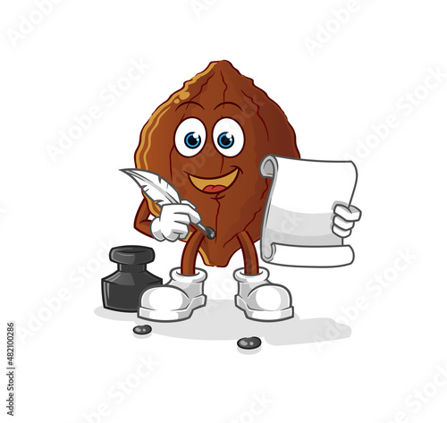 cacao writer vector. cartoon character
